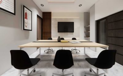 Desain Resepsionis Kantor Premium