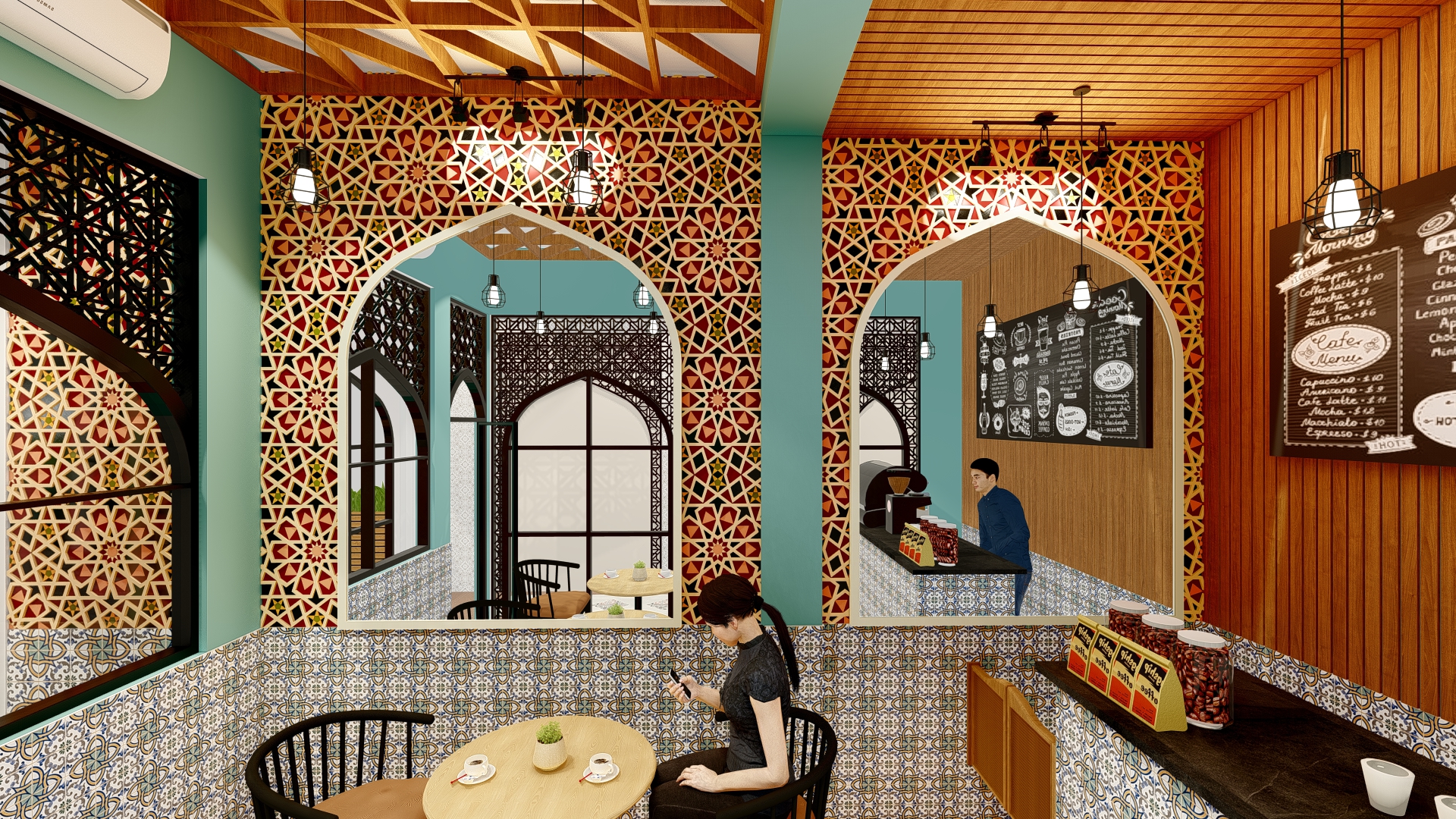 desain cafe arabia
