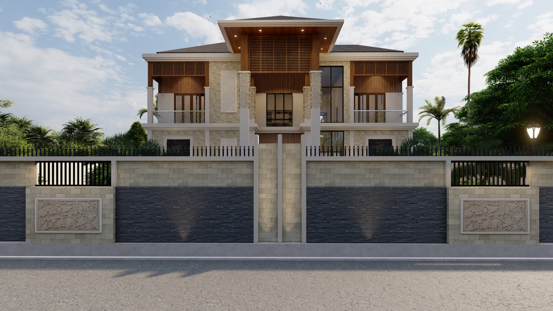 desain rumah modern kontemporer pakai gerbang