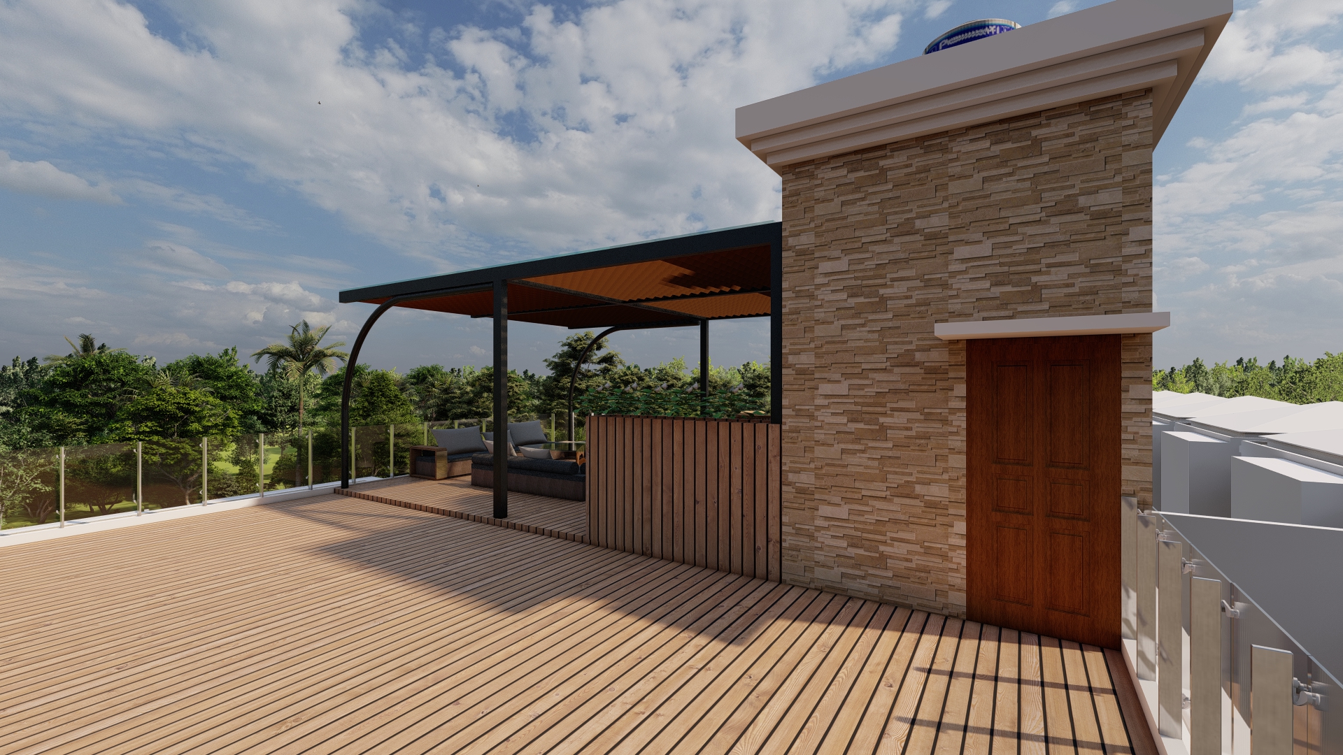 rumah minimalis dengan rooftop