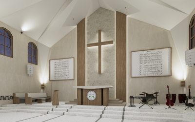 Desain 3D Gereja Modern