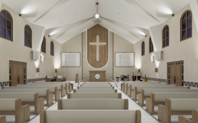 Desain Interior Gereja Advent Satu Lantai Modern